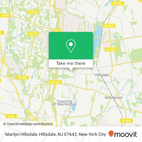 Mapa de Marilyn Hillsdale, Hillsdale, NJ 07642
