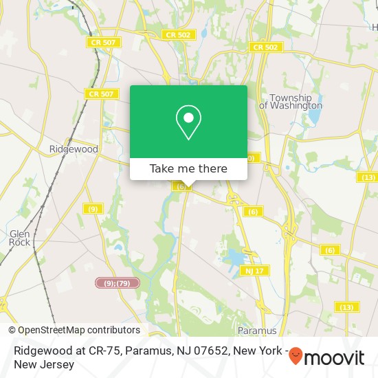 Mapa de Ridgewood at CR-75, Paramus, NJ 07652
