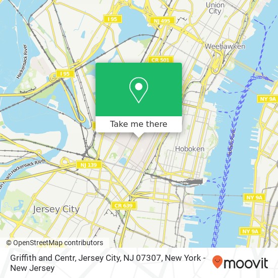 Mapa de Griffith and Centr, Jersey City, NJ 07307