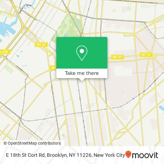 Mapa de E 18th St Cort Rd, Brooklyn, NY 11226