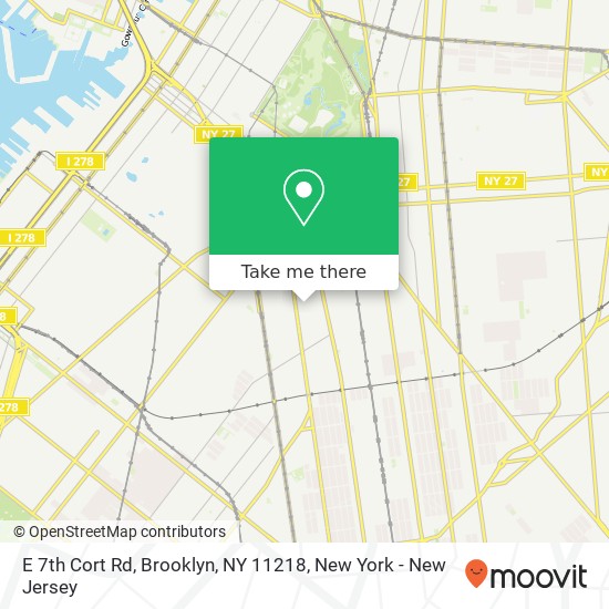 Mapa de E 7th Cort Rd, Brooklyn, NY 11218
