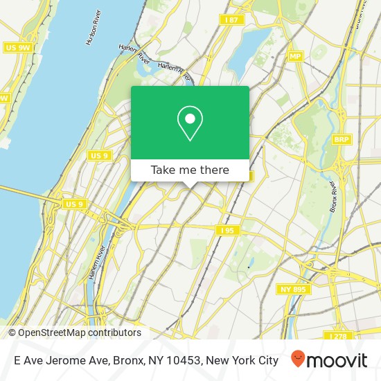 Mapa de E Ave Jerome Ave, Bronx, NY 10453