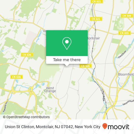 Mapa de Union St Clinton, Montclair, NJ 07042