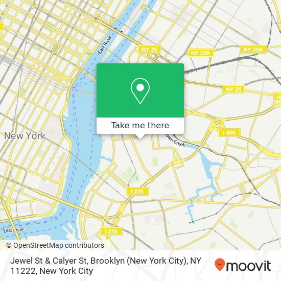 Mapa de Jewel St & Calyer St, Brooklyn (New York City), NY 11222
