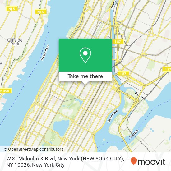 W St Malcolm X Blvd, New York (NEW YORK CITY), NY 10026 map