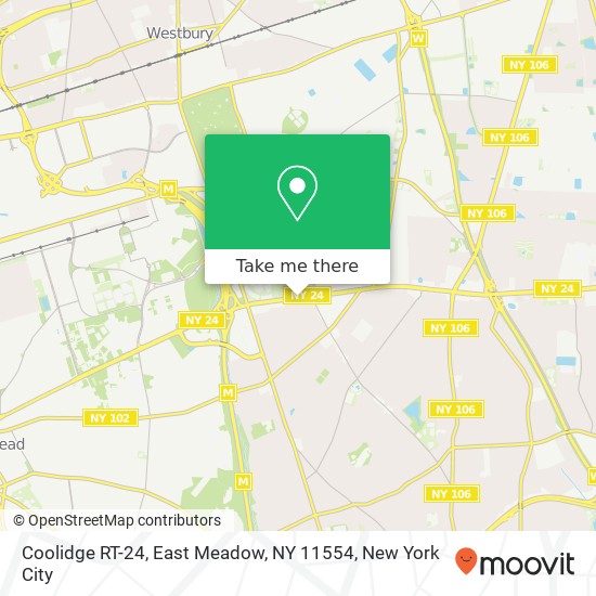 Mapa de Coolidge RT-24, East Meadow, NY 11554