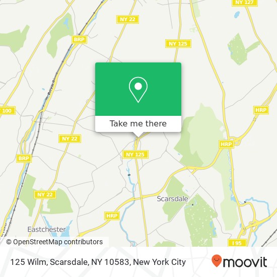 Mapa de 125 Wilm, Scarsdale, NY 10583