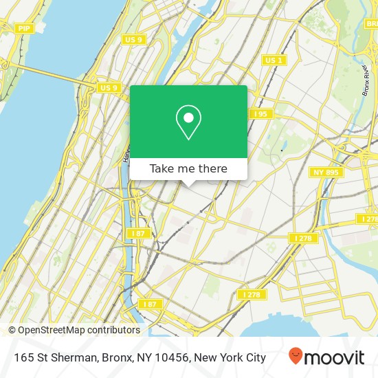 Mapa de 165 St Sherman, Bronx, NY 10456