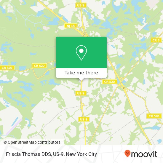 Friscia Thomas DDS, US-9 map