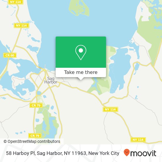 Mapa de 58 Harboy Pl, Sag Harbor, NY 11963
