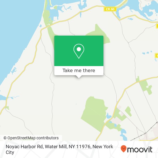 Mapa de Noyac Harbor Rd, Water Mill, NY 11976