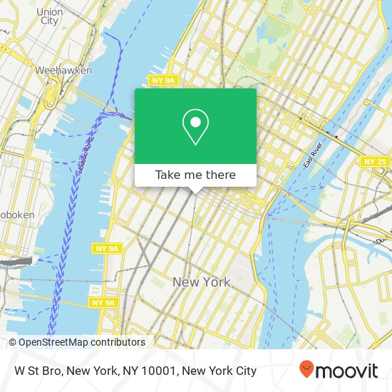 W St Bro, New York, NY 10001 map