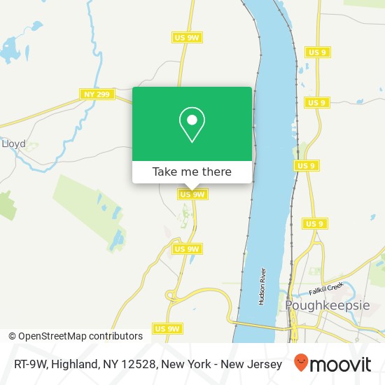 Mapa de RT-9W, Highland, NY 12528