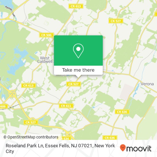 Roseland Park Ln, Essex Fells, NJ 07021 map