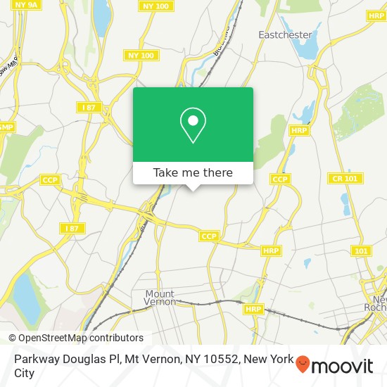 Mapa de Parkway Douglas Pl, Mt Vernon, NY 10552