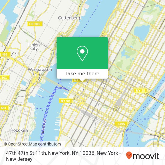 47th 47th St 11th, New York, NY 10036 map