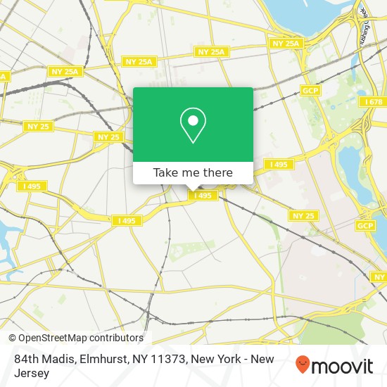Mapa de 84th Madis, Elmhurst, NY 11373