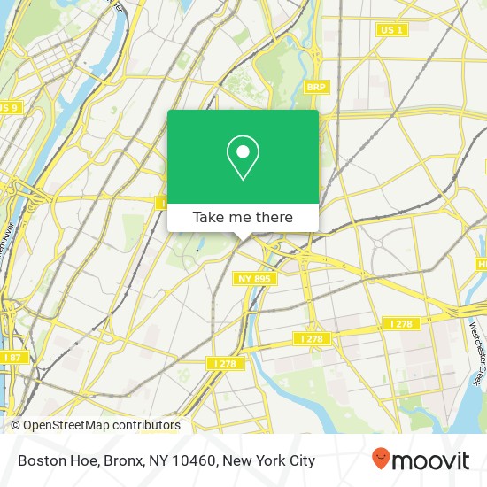 Mapa de Boston Hoe, Bronx, NY 10460