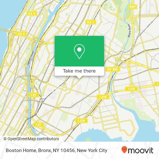 Mapa de Boston Home, Bronx, NY 10456