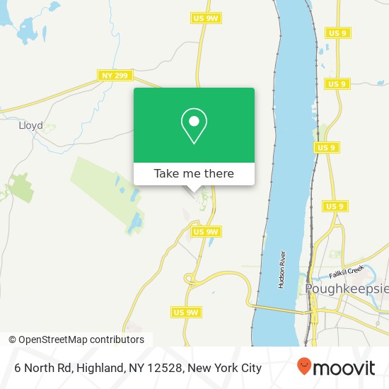 Mapa de 6 North Rd, Highland, NY 12528