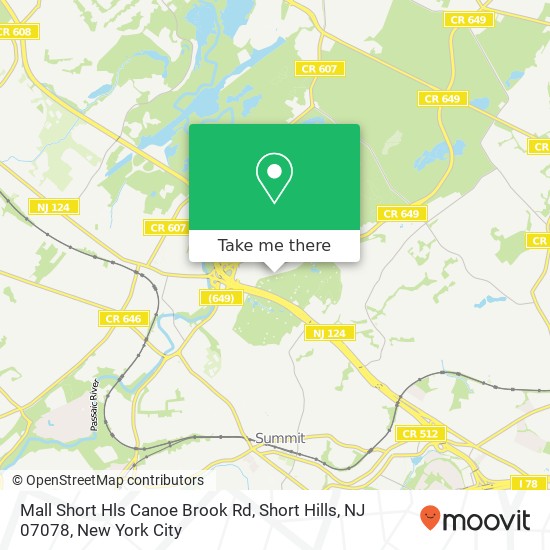 Mall Short Hls Canoe Brook Rd, Short Hills, NJ 07078 map