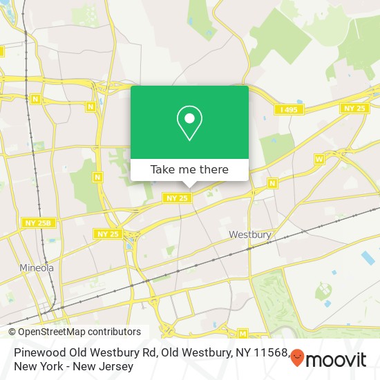 Mapa de Pinewood Old Westbury Rd, Old Westbury, NY 11568