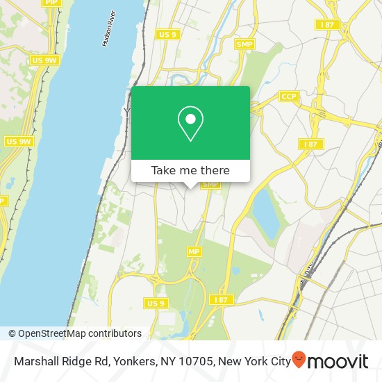 Mapa de Marshall Ridge Rd, Yonkers, NY 10705
