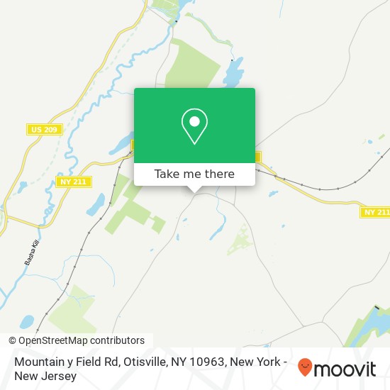 Mapa de Mountain y Field Rd, Otisville, NY 10963