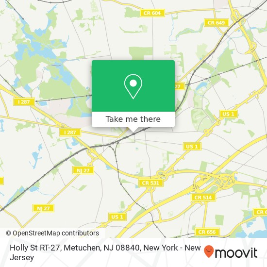 Mapa de Holly St RT-27, Metuchen, NJ 08840