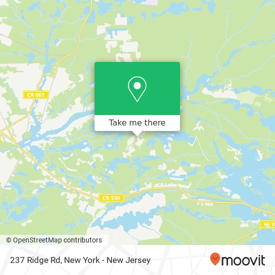 Mapa de 237 Ridge Rd, Browns Mills, NJ 08015