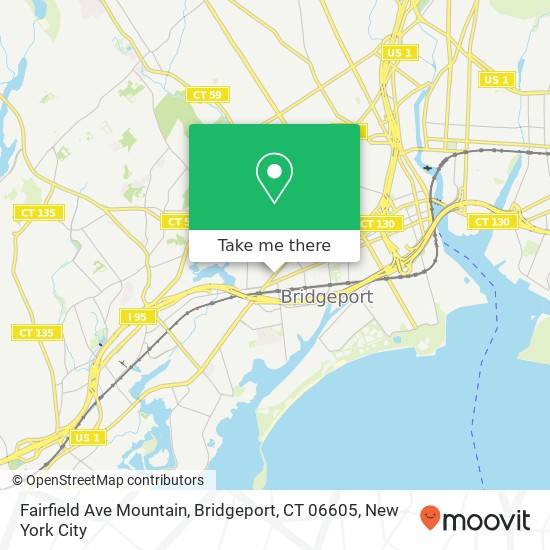 Mapa de Fairfield Ave Mountain, Bridgeport, CT 06605