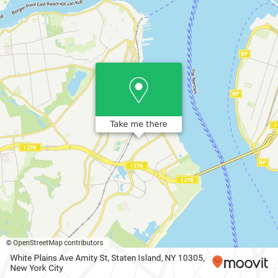 Mapa de White Plains Ave Amity St, Staten Island, NY 10305
