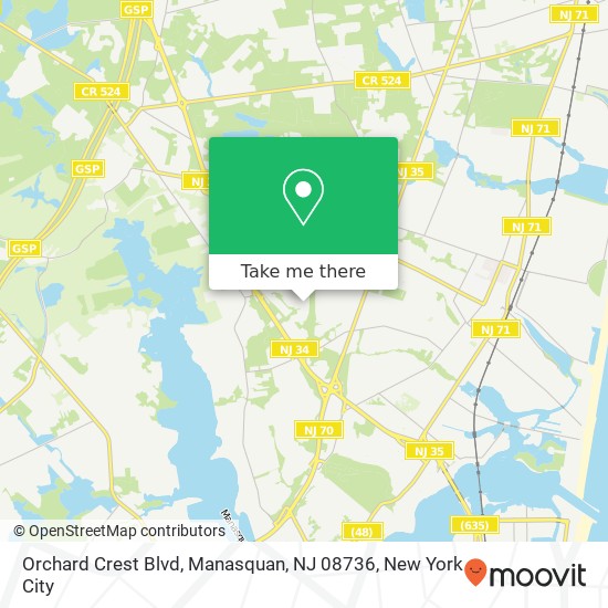 Orchard Crest Blvd, Manasquan, NJ 08736 map