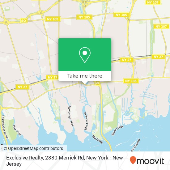 Mapa de Exclusive Realty, 2880 Merrick Rd