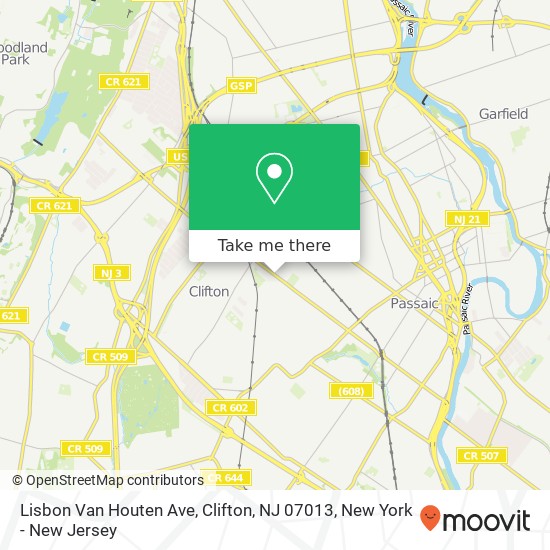 Lisbon Van Houten Ave, Clifton, NJ 07013 map