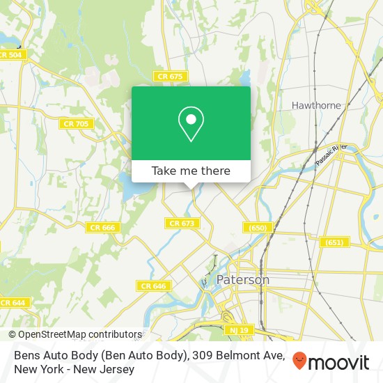 Mapa de Bens Auto Body (Ben Auto Body), 309 Belmont Ave