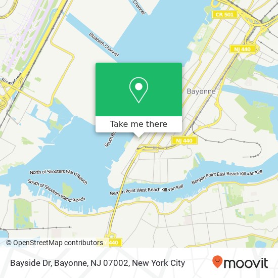 Mapa de Bayside Dr, Bayonne, NJ 07002