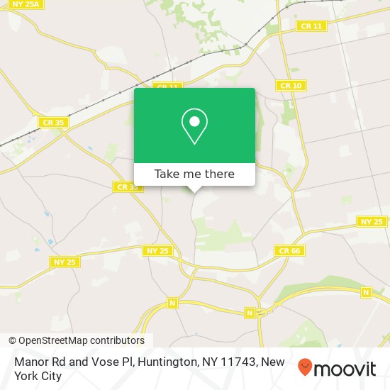 Mapa de Manor Rd and Vose Pl, Huntington, NY 11743