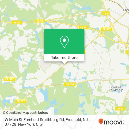 W Main St Freehold Smithburg Rd, Freehold, NJ 07728 map