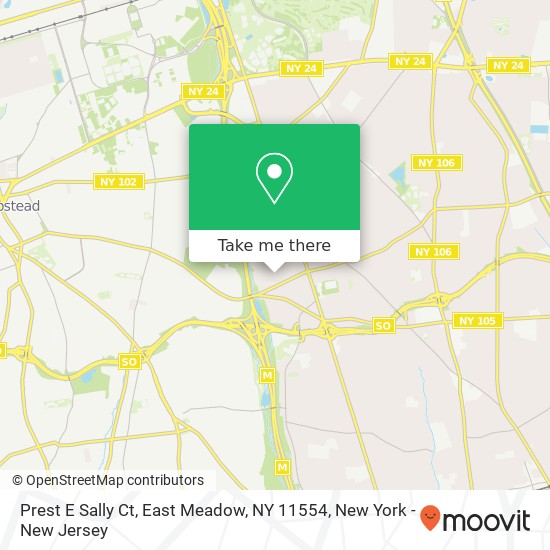 Mapa de Prest E Sally Ct, East Meadow, NY 11554