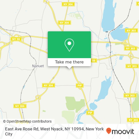 East Ave Rose Rd, West Nyack, NY 10994 map