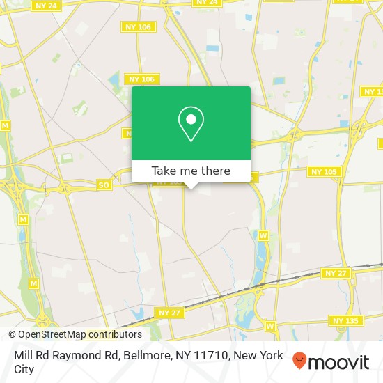 Mapa de Mill Rd Raymond Rd, Bellmore, NY 11710