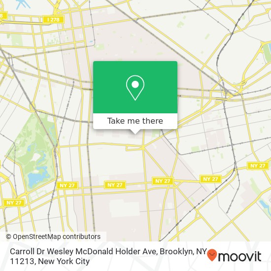 Mapa de Carroll Dr Wesley McDonald Holder Ave, Brooklyn, NY 11213