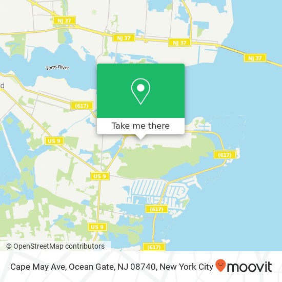 Cape May Ave, Ocean Gate, NJ 08740 map