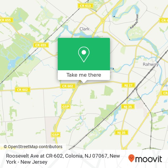 Mapa de Roosevelt Ave at CR-602, Colonia, NJ 07067