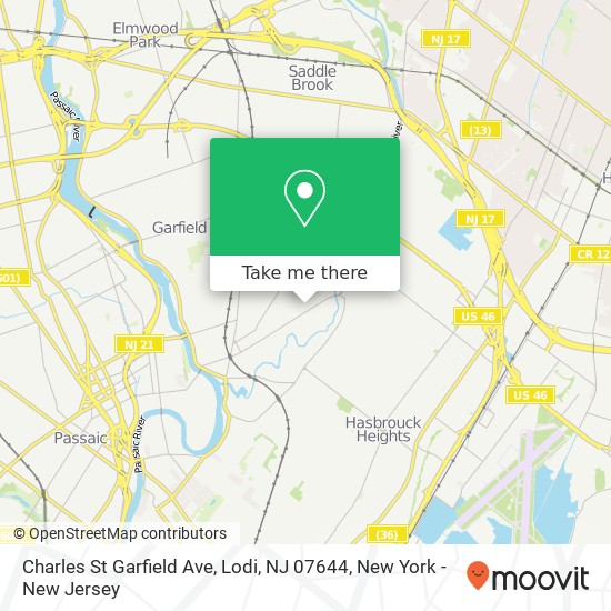 Charles St Garfield Ave, Lodi, NJ 07644 map