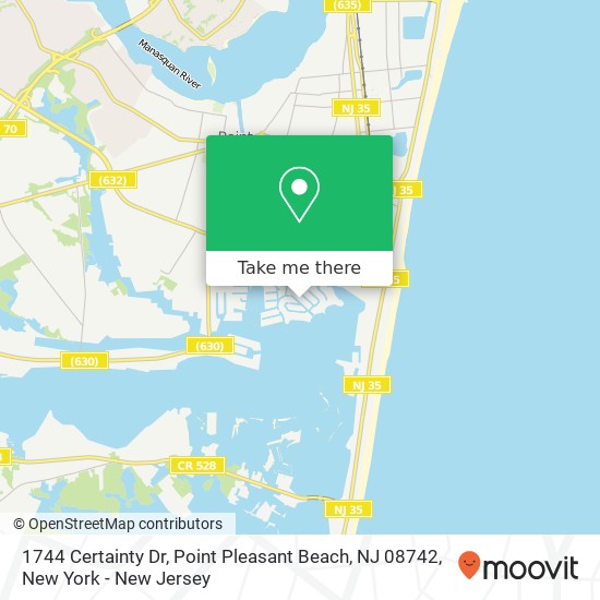 Mapa de 1744 Certainty Dr, Point Pleasant Beach, NJ 08742