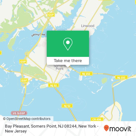 Mapa de Bay Pleasant, Somers Point, NJ 08244