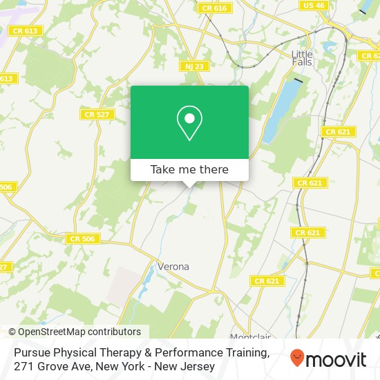 Mapa de Pursue Physical Therapy & Performance Training, 271 Grove Ave