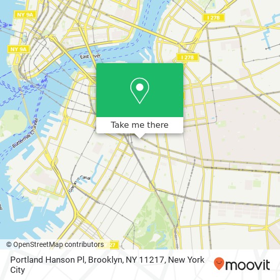 Mapa de Portland Hanson Pl, Brooklyn, NY 11217